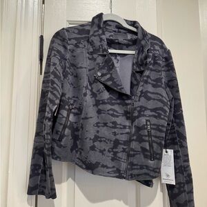 Modern Gray Camo Moto Jacket - Women’s